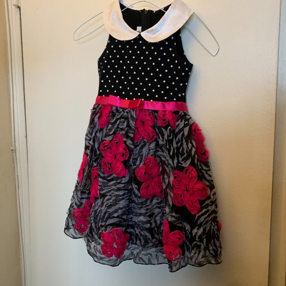 BONNIE JEAN POLYSTER FLORAL DRESS FOR GIRLS SIZE 4